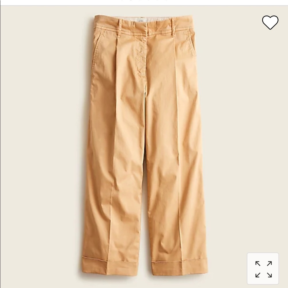 JCrew Wide-leg Chino.Size 0;Slim through the hip/thigh, w/ a cropped, wide leg.
